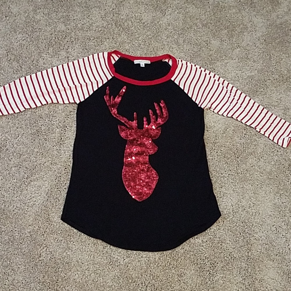 Holiday black reindeer shirt